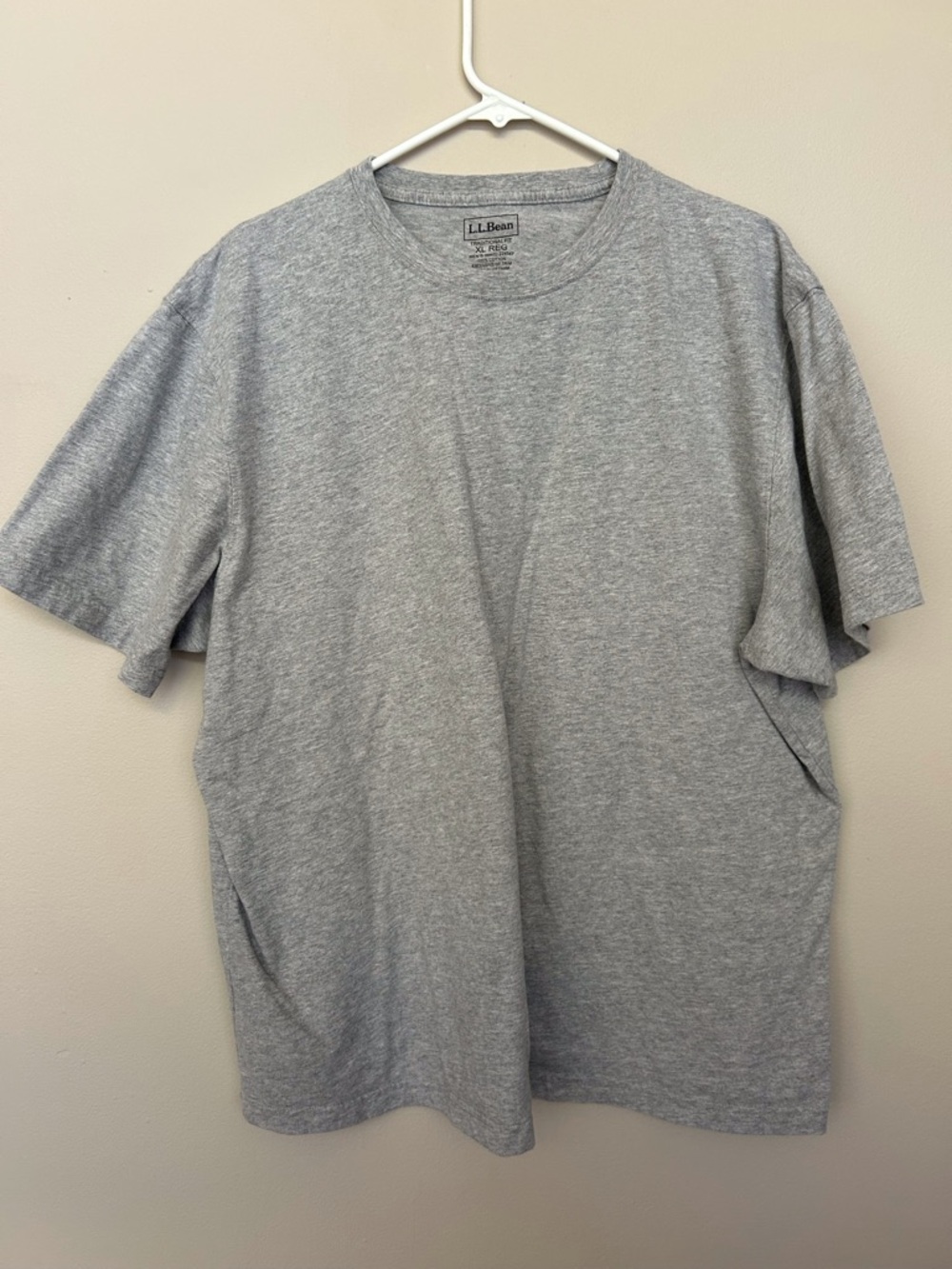 L.L. Bean Men's Short Sleeve Crew T-Shirt in Heather Grey Size XL Reg